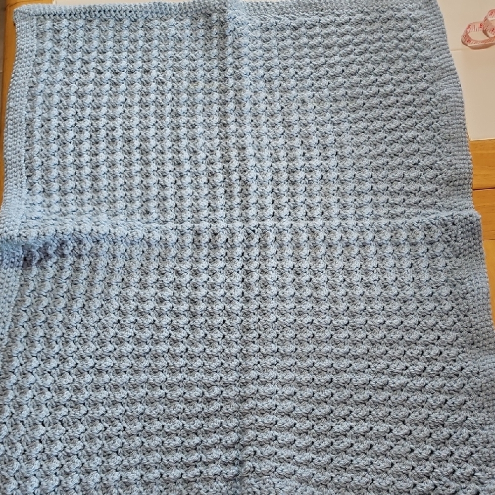 Handmade Blue Crochet Baby Blanket